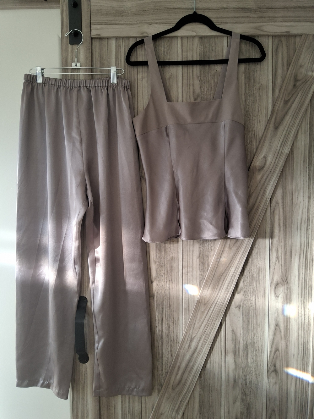 Taupe Wide-Leg Pants & Tank Set